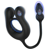 2 IN 1 Anal Vibrator Butt Plug Penis Ring Cockring with 10 Vibrations & Telescope