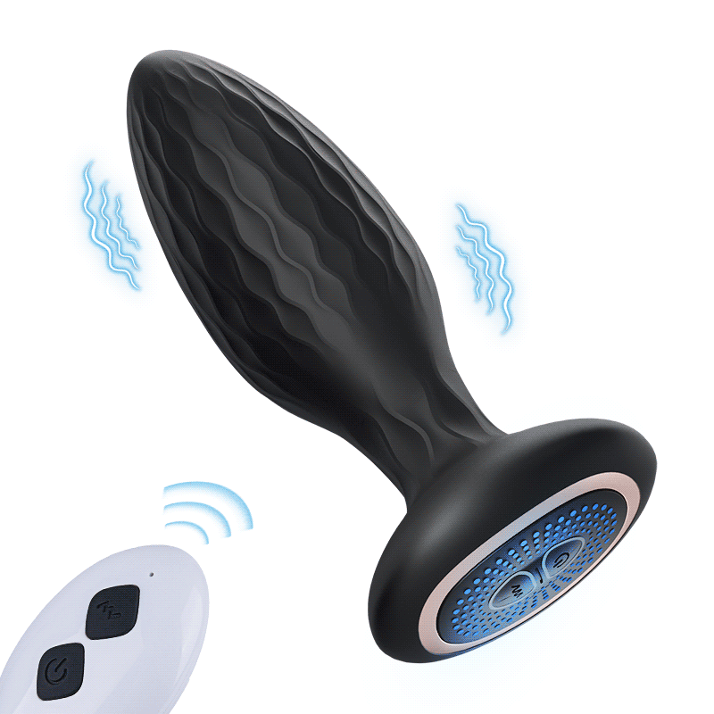LED Light 360° Rotation & Vibration Remote Control Anal Plug For Solo or Couple