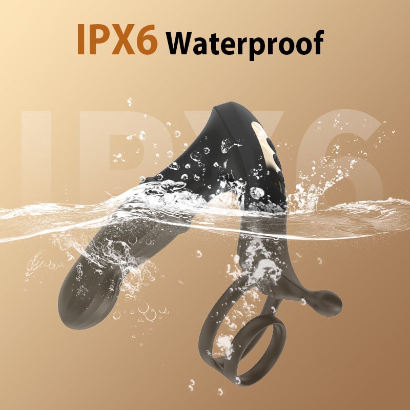 Thrusting Prostate Massager With Double Cock Rings To Improve Erect Experience