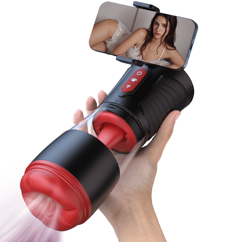 LickMe Phone Holder 4 Suction 7 Tongue-Licking Voice Function Masturbator