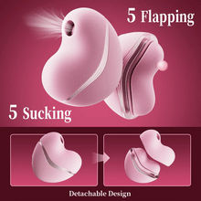 Load image into Gallery viewer, Cutie Heart Clitoral Suction Vibrator with Flapping &amp; Sucking Exchangable