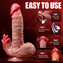Load image into Gallery viewer, Licking Pro 9.45 In Dual-Tongue Lick Upgrade Dildo Lifelike Thrusting Vibrating Heating Vibrator