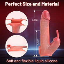 Load image into Gallery viewer, Penis Enlarger Vibrator – Lifelike Penis Sleeve with Rabbit &amp; Dual Motors