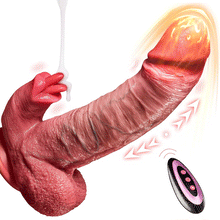 Load image into Gallery viewer, Licking Pro 9.45 In Dual-Tongue Lick Upgrade Dildo Lifelike Thrusting Vibrating Heating Vibrator
