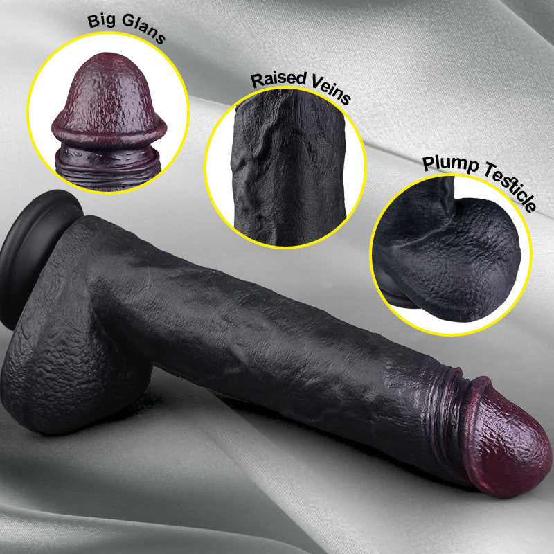 Maurice - Large Size Thrusting Vibration Heating Brown Dildo For Men Women