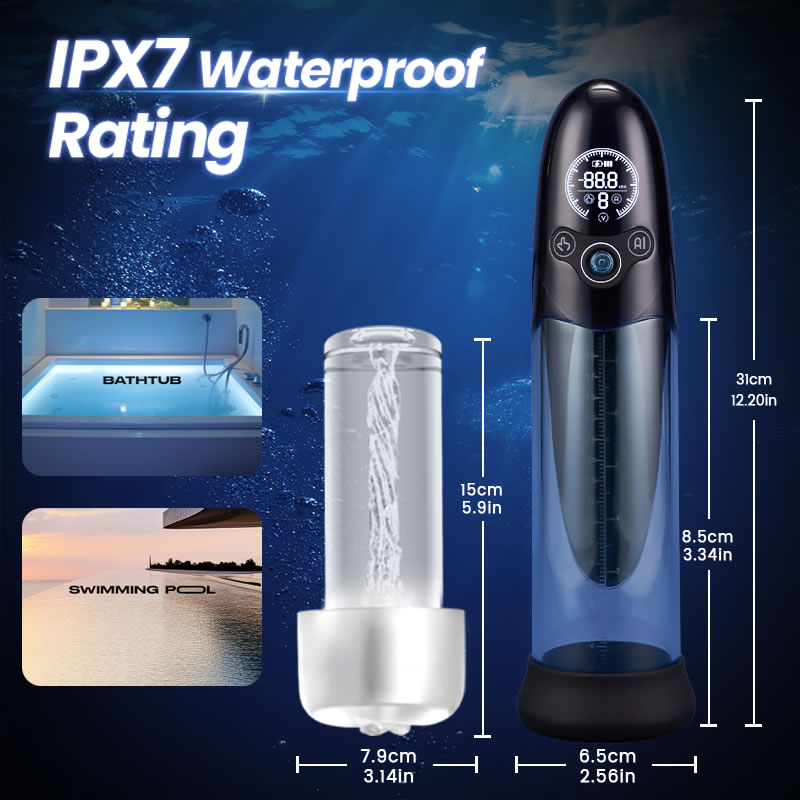 BathFun - Professional Penis Pump Powerful Vacuum Fully Waterproof Intelligent Training Function