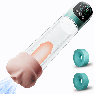 Electric Penis Pump with mini Pocket Pussy 2 in 1 Vacuum Pump for ED Treatment with 5 Suction Modes