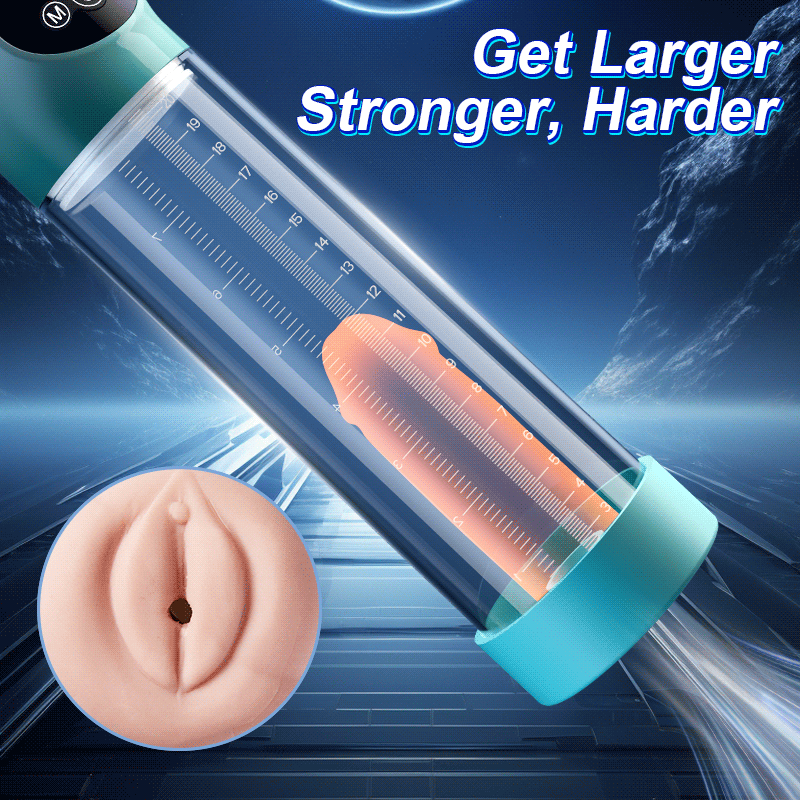 Electric Penis Pump with mini Pocket Pussy 2 in 1 Vacuum Pump for ED Treatment with 5 Suction Modes