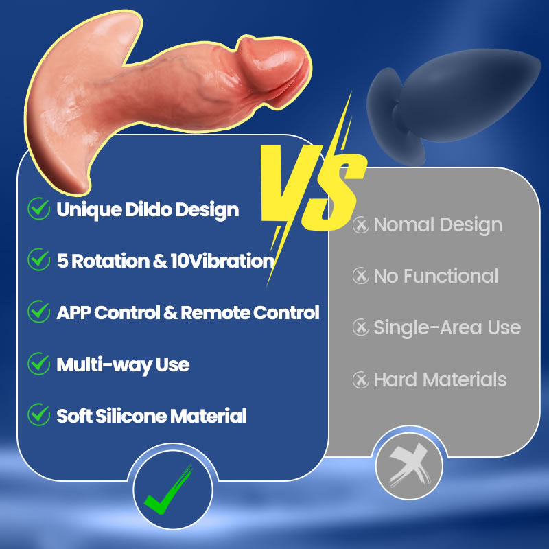 APP & Remote Control 360° Rotating Vibrating Butt Plug Anal Dildo