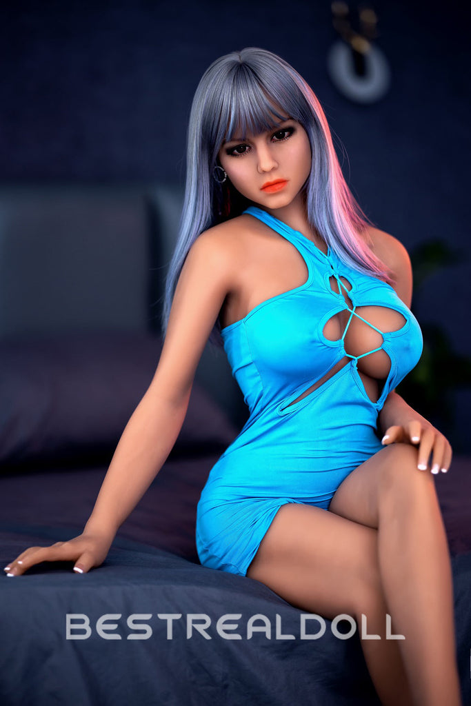 US Stock - Hebe Jelly Breasts 158cm Grey Hair Sexy Adult Love Doll Realistic TPE Sex Doll