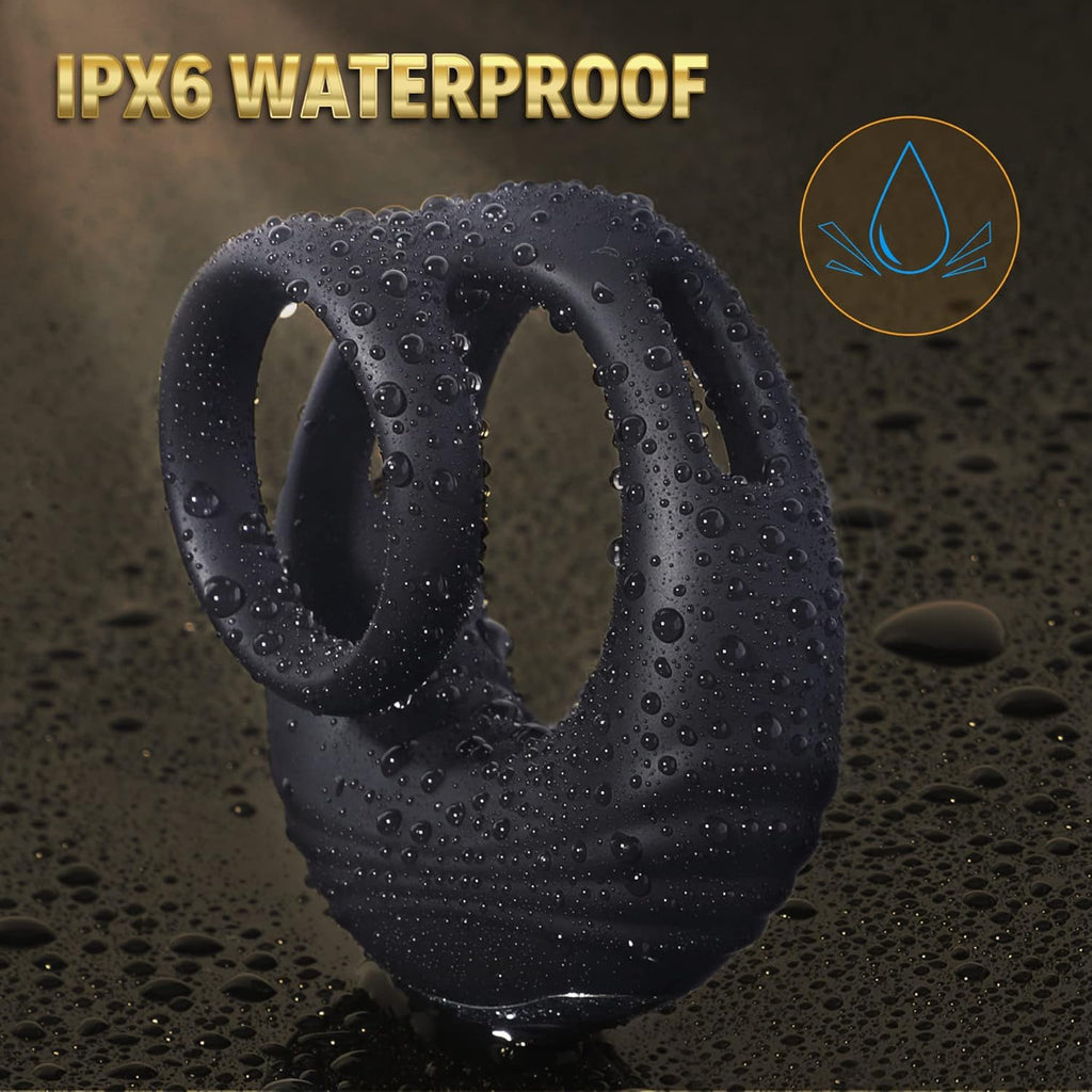 Remote Vibrating Cock Ring Male Sex Toys - Silicone Penis Ring Adult Toys For Men With 10 Intense Vibrations, Stretchy Dual Ring Mens Vibrator for Longer Erections, Male Adult Sex Toys for Men Couples