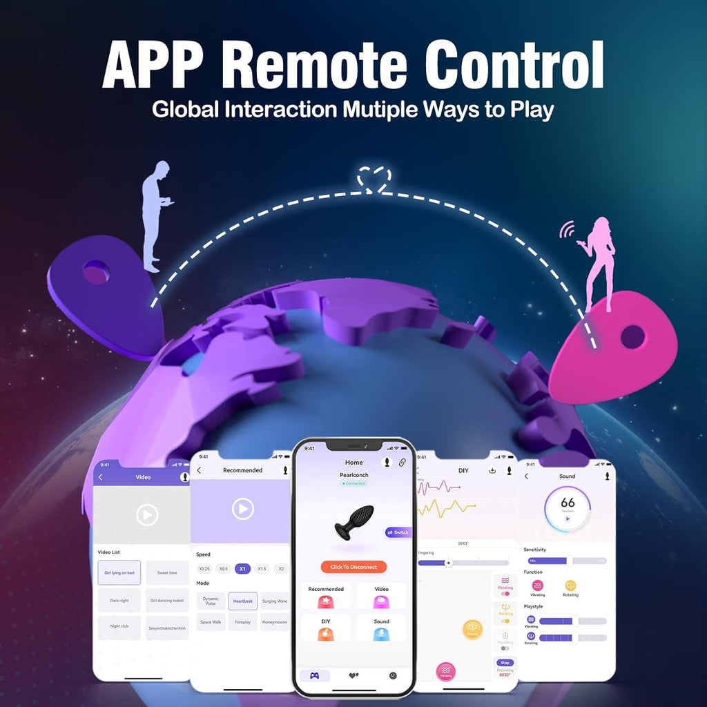 Anal Toys Anal Plug with 7 Rotation & 7 Vibration Anal Vibrators