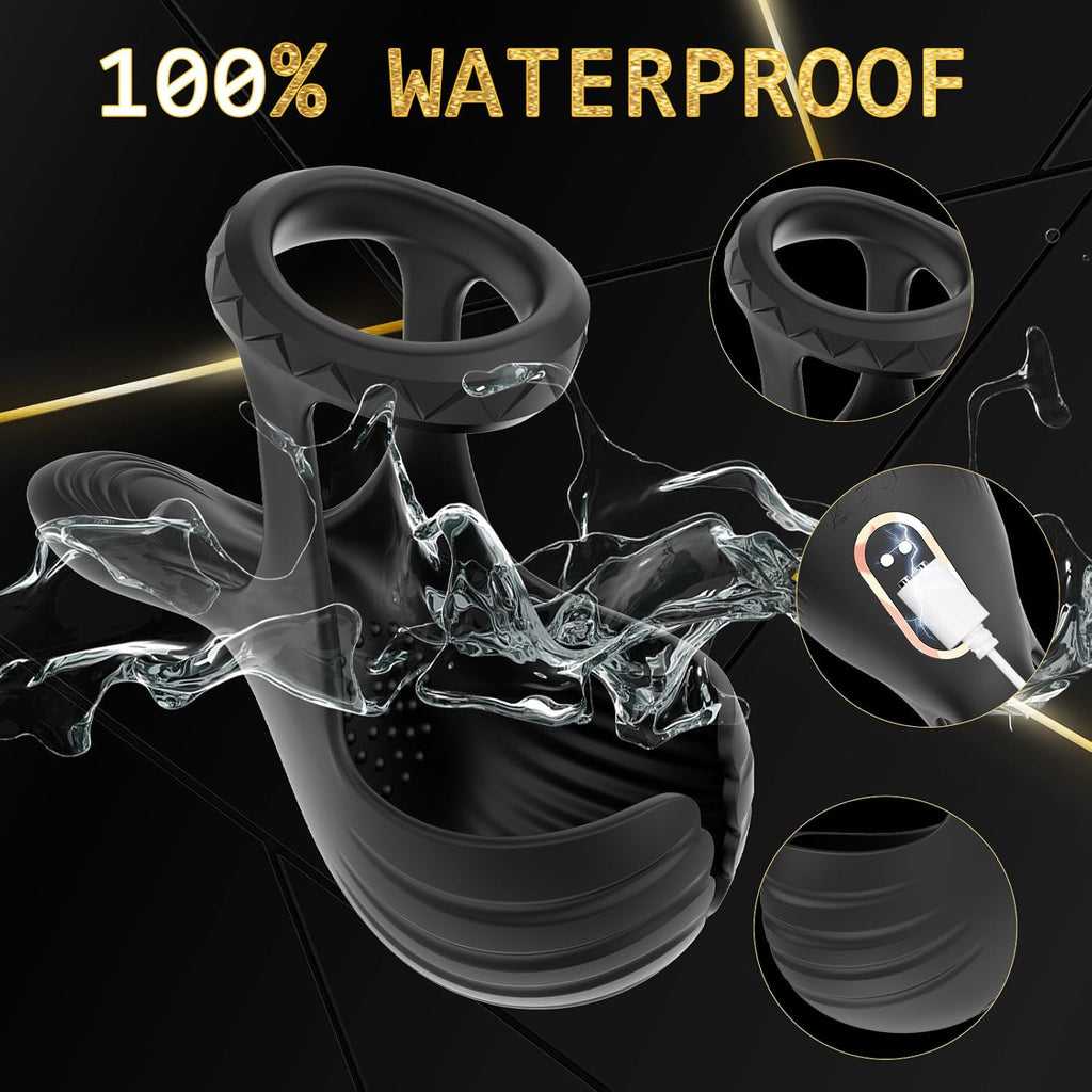 10 Modes Vibrating Cock Ring with APP Control Testicles Vibrator