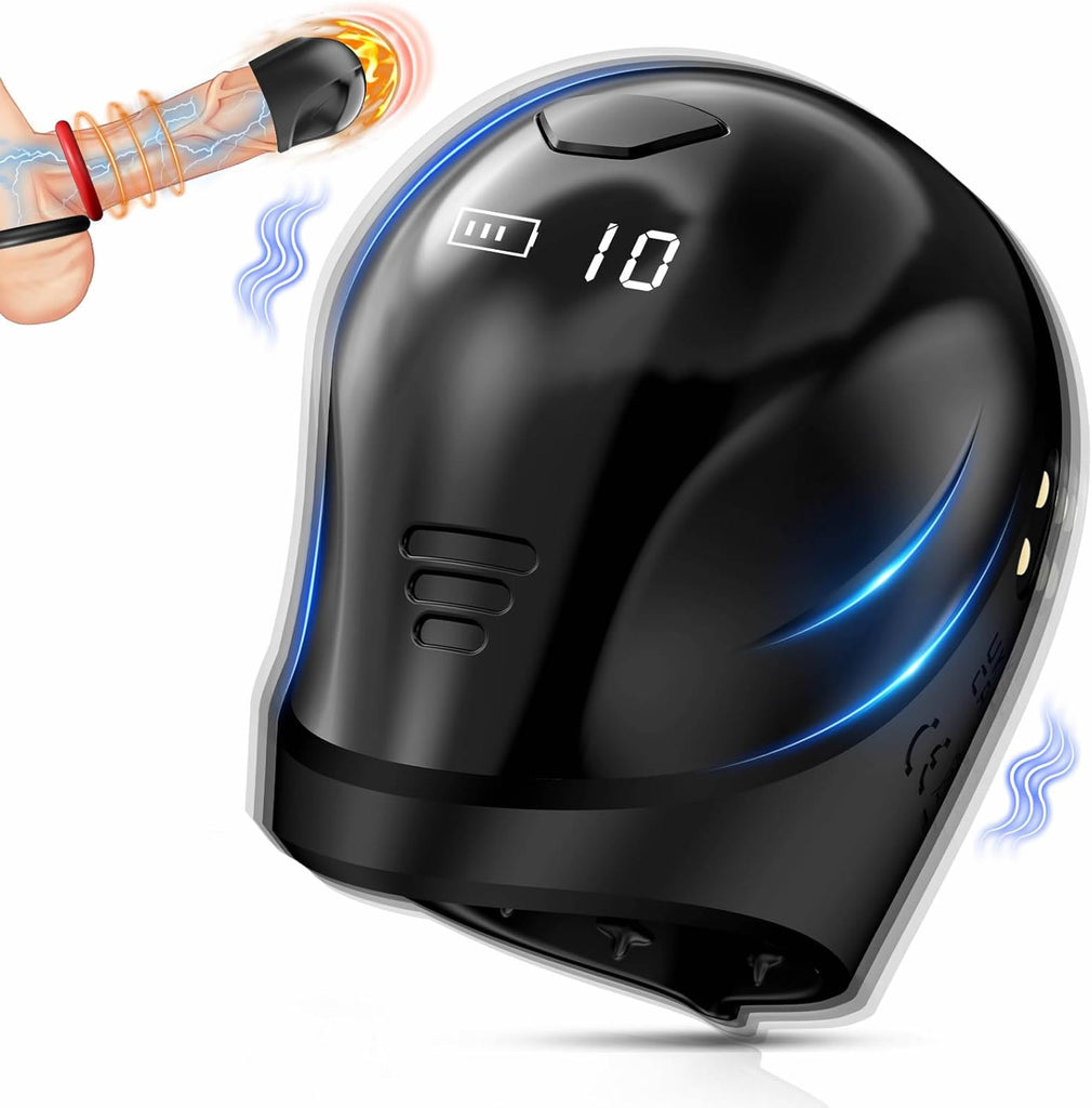 10x Vibrating Penis Stroker with LCD APP Control 360° Wrapping Glans Blowjob Trainer