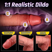 Load image into Gallery viewer, 10.8 Inch 7 Thrust &amp; Vibration Huge Flexible Squirting Dildo