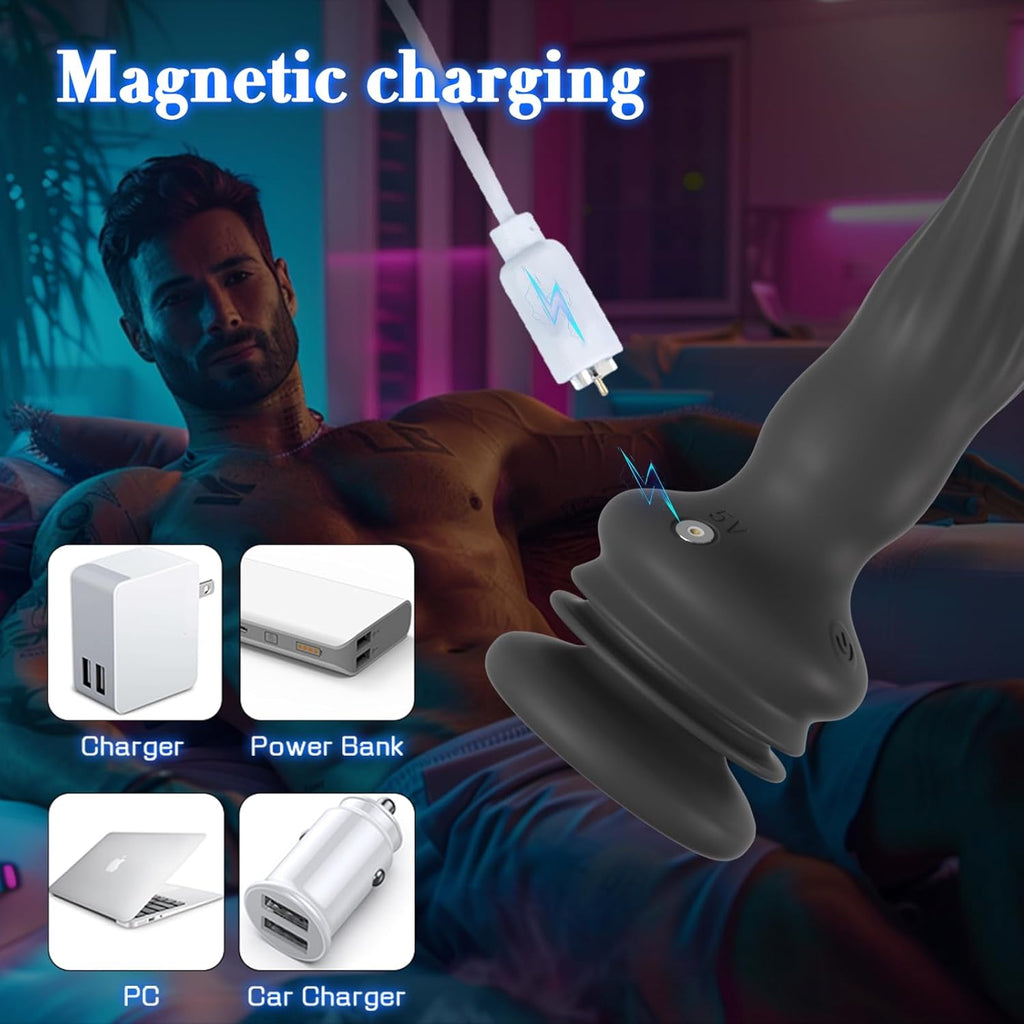 Wriggling Rotating Vibrating Prostate Massager Anal Butt Plug