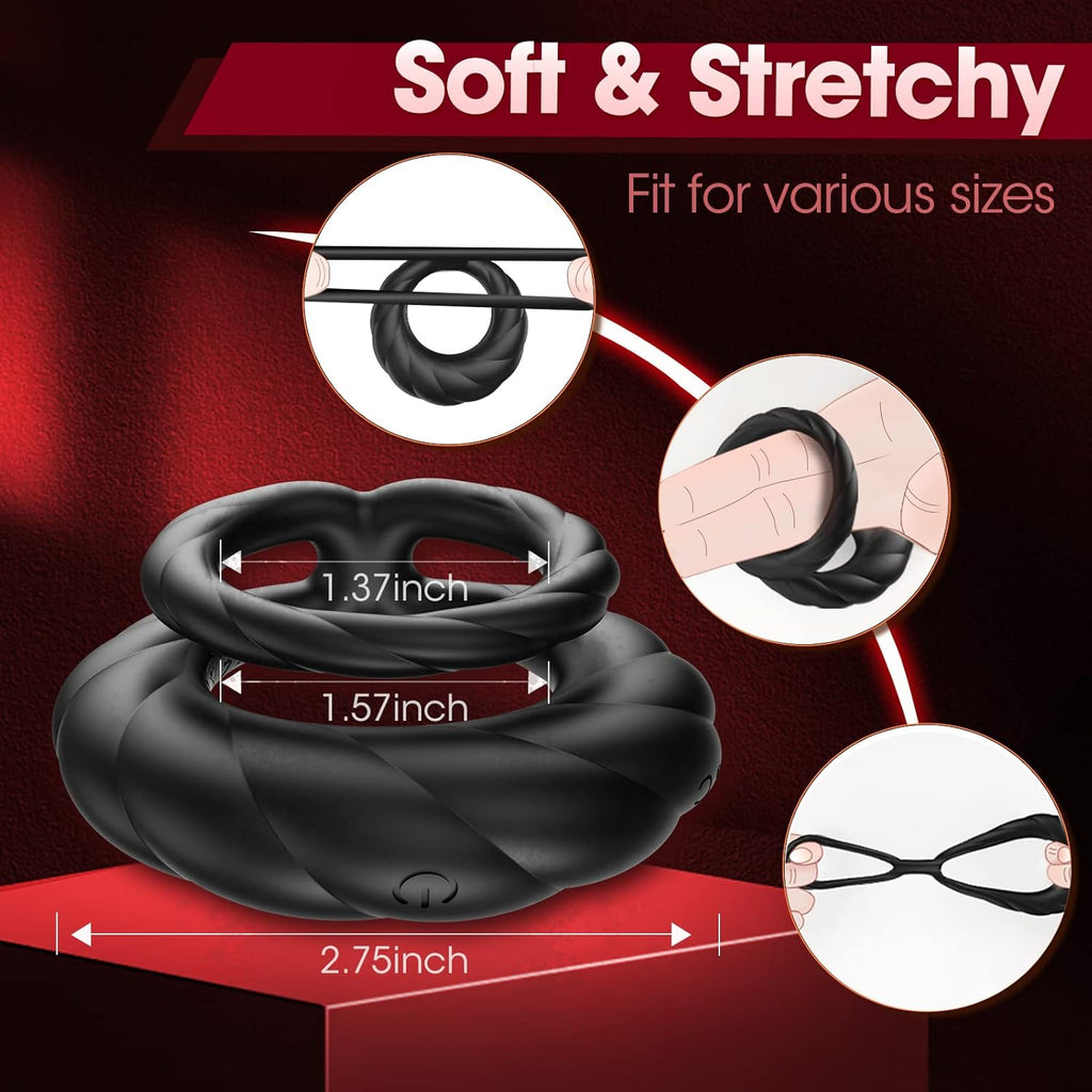 Mighty Grip - 10 Frequency Vibration Dual Limitation Silicone Penis Ring
