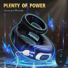 Load image into Gallery viewer, Remote Vibrating Cock Ring Male Sex Toys - Silicone Penis Ring Adult Toys For Men With 10 Intense Vibrations, Stretchy Dual Ring Mens Vibrator for Longer Erections, Male Adult Sex Toys for Men Couples