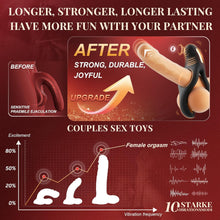 Load image into Gallery viewer, Vibrating Cock Ring, 4 in 1 Cockring Sex Toys for Couples with 10 Vibrating Modes, Double Penis Ring Vibrator Stimulate Erection, Adult Toys Sex Toys couples Men &amp; Women Sex Toys