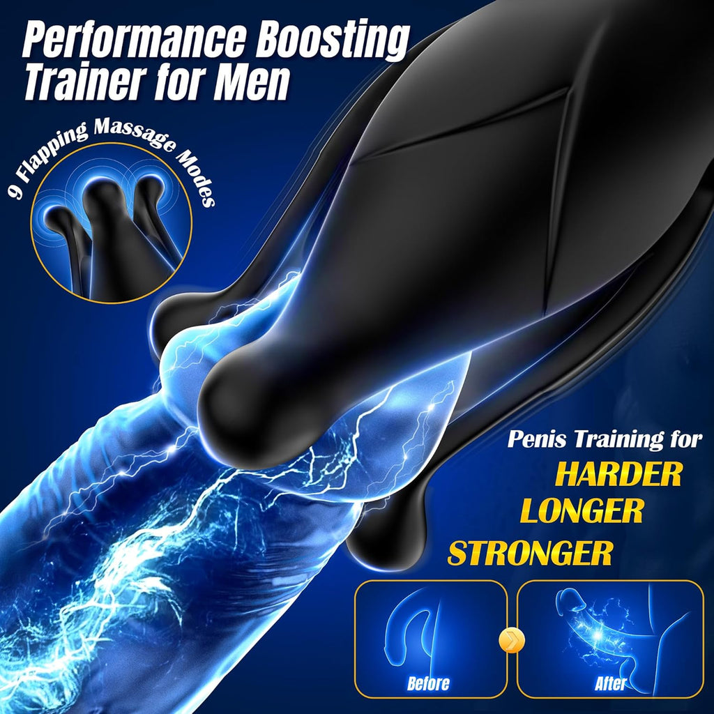 9 Tension Shock Flapping Prostate Massager Thrusting Vibrating Butt Plug