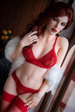 US Stock - RIDMII Gracy Unique Design 166cm Silicone Head Sex Doll TPE Body Red Hair Small Breasts Adult Love Doll