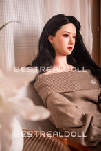 Load image into Gallery viewer, US Stock - RIDMII 163cm Unique Design Muncey Asian Medium Boobs Sex Doll Silicone Head TPE Body Long Black Hair Love Doll