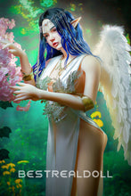 Load image into Gallery viewer, US Stock - Keely 160cm Silicone ROS Head Elf Sex Doll TPE Body M8 Samll Boobs Oral Sex Movable Jaw Adult Love Doll