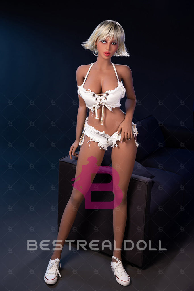 US Stock - Britney 163cm TPE Sex Doll Sexy Short Hair Tan Skin Realistic Adult Love Doll
