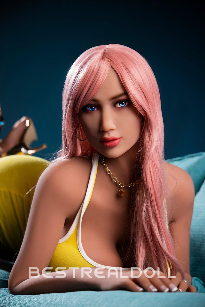 US Stock - Viola 167cm #267 Realistic Jelly Breasts BBW Sex Doll Pink Hair TPE Adult Love Doll