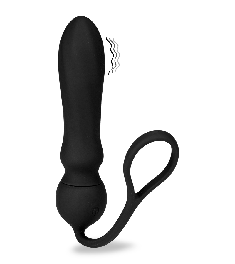 Adele vibrating anal plug and cock ring