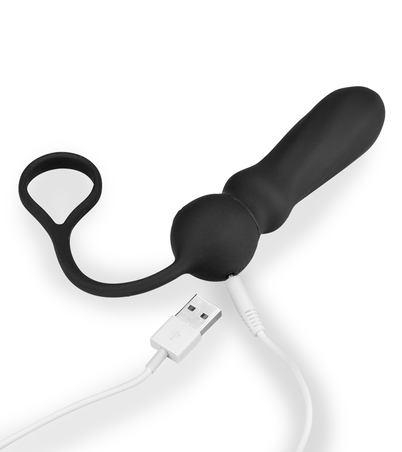 Adele vibrating anal plug and cock ring