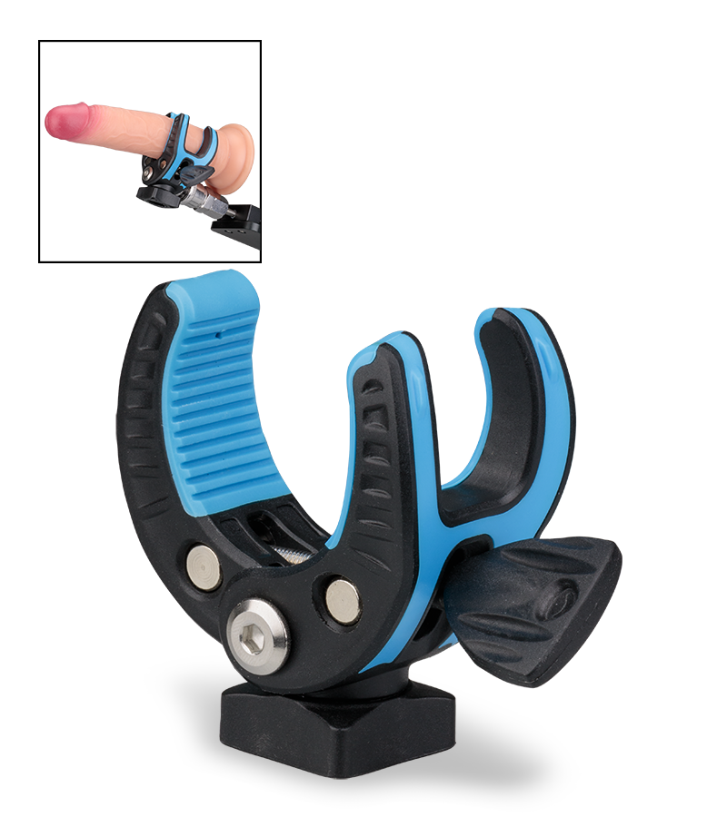 Adjustable clamp attachment for dildo
