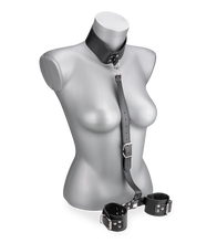 Load image into Gallery viewer, Adjustable faux leather neck and wrist restraint