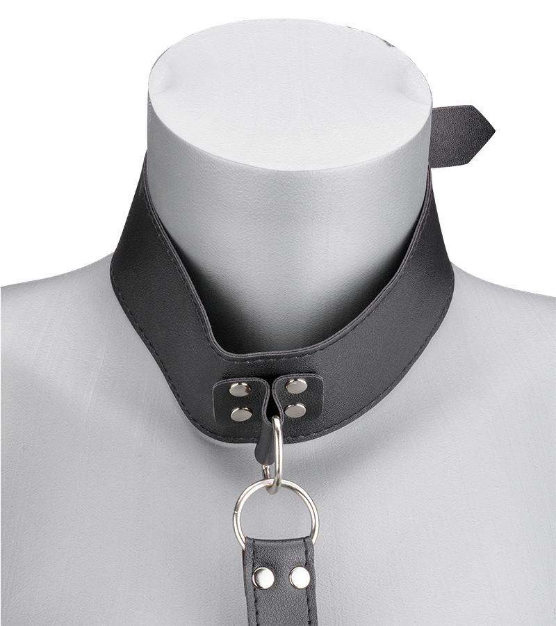 Adjustable faux leather neck and wrist restraint