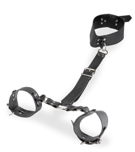 Load image into Gallery viewer, Adjustable faux leather neck and wrist restraint