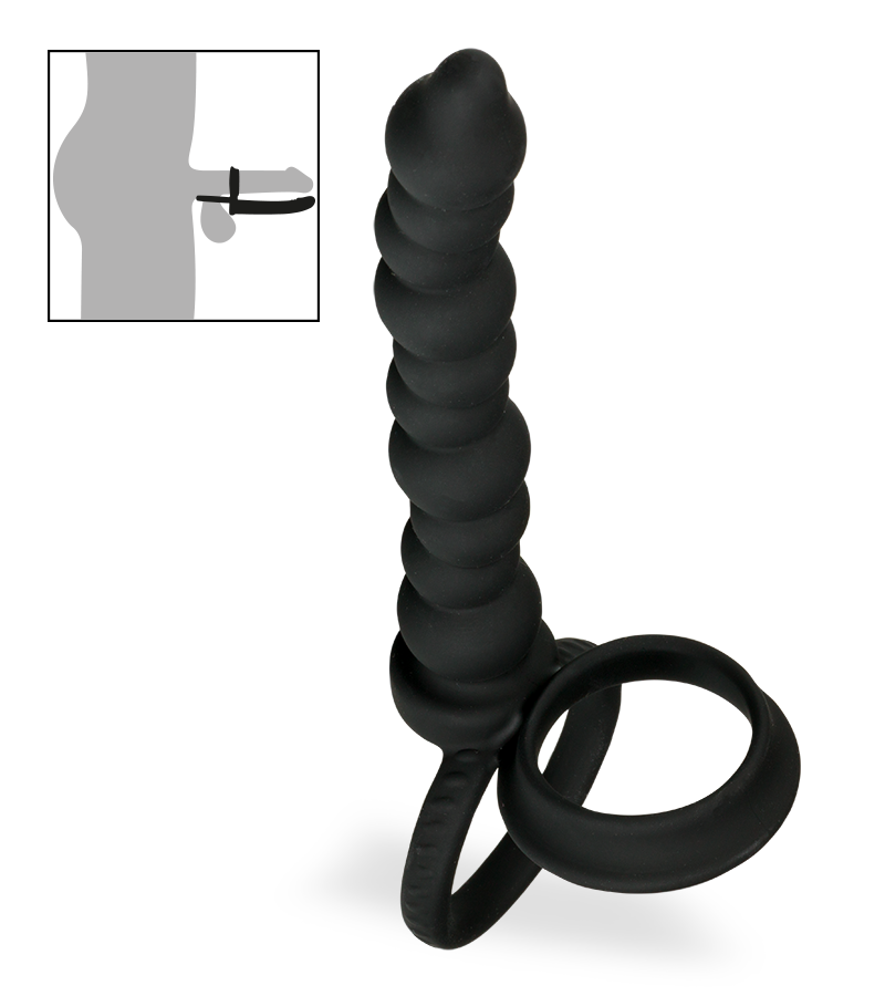 Afternoon double cock ring with butt plug