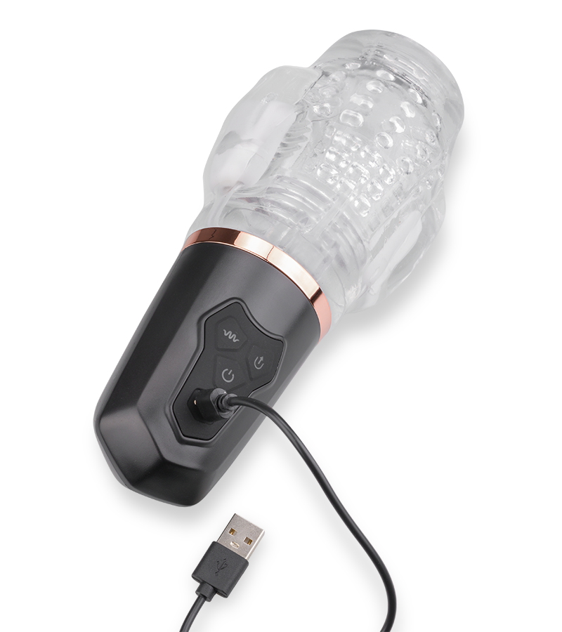 Again vibrating and sucking masturbator