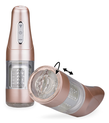 Alligator thrusting and rotating masturbator