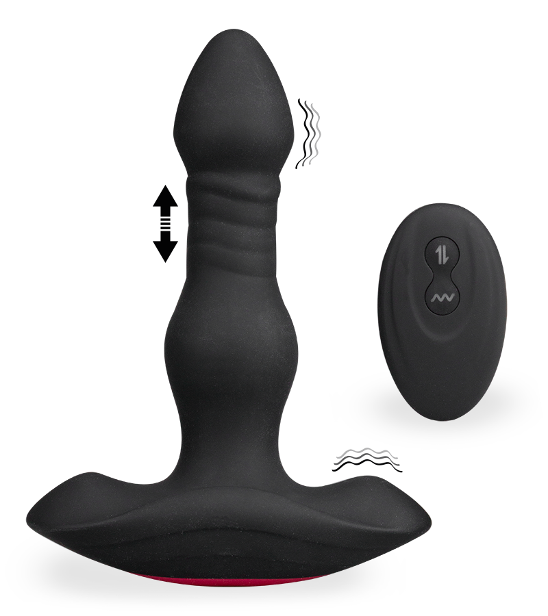 Alto remote-controlled vibrating and thrusting butt plug