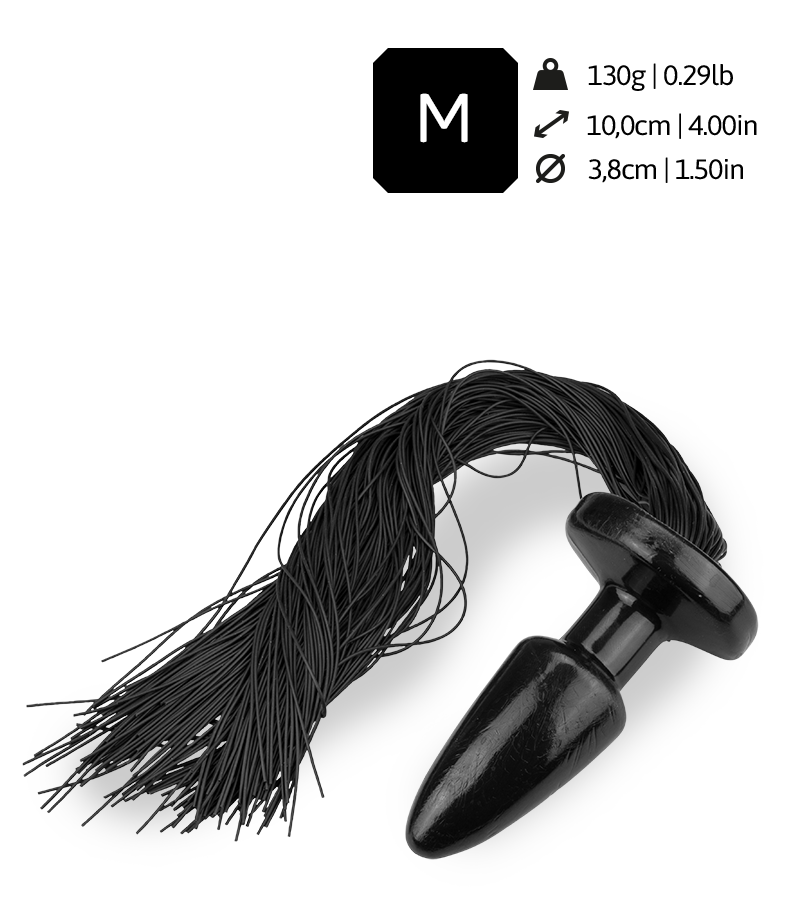 Anal plug with silicone whip