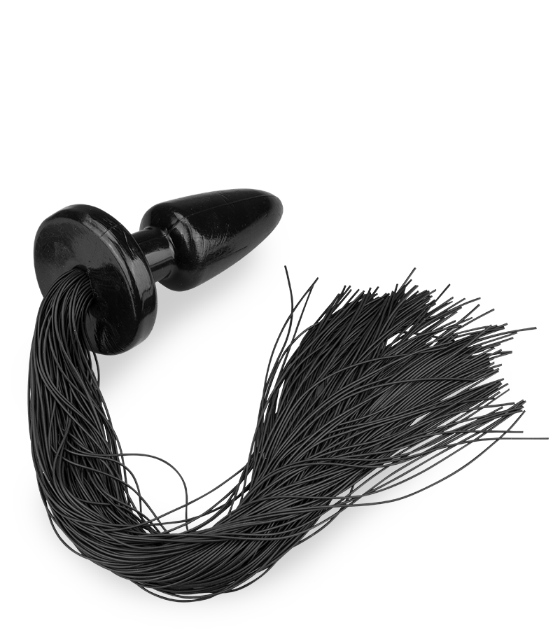 Anal plug with silicone whip