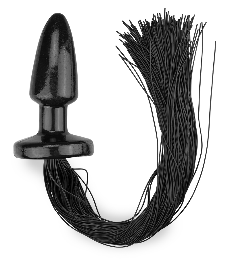 Anal plug with silicone whip