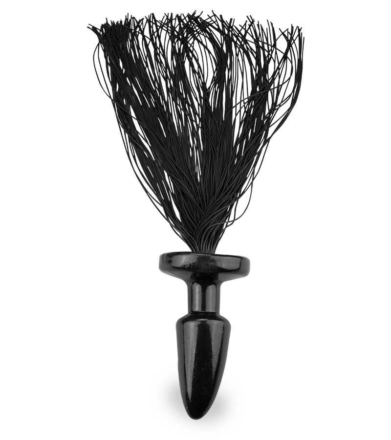 Anal plug with silicone whip