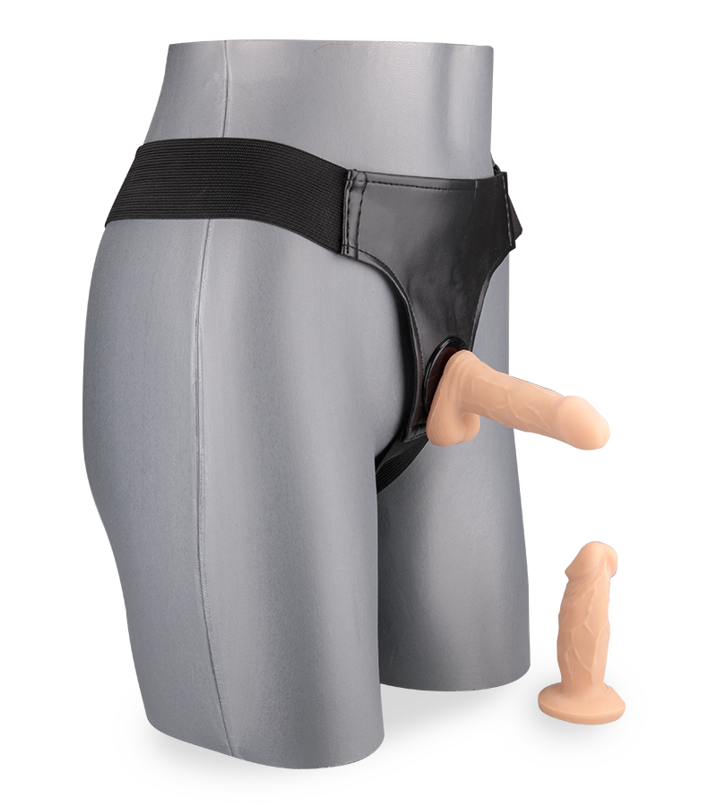 Anal strap-on harness with two mini dildos