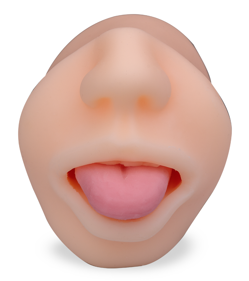 Angie blowjob stroker with cheeky tongue