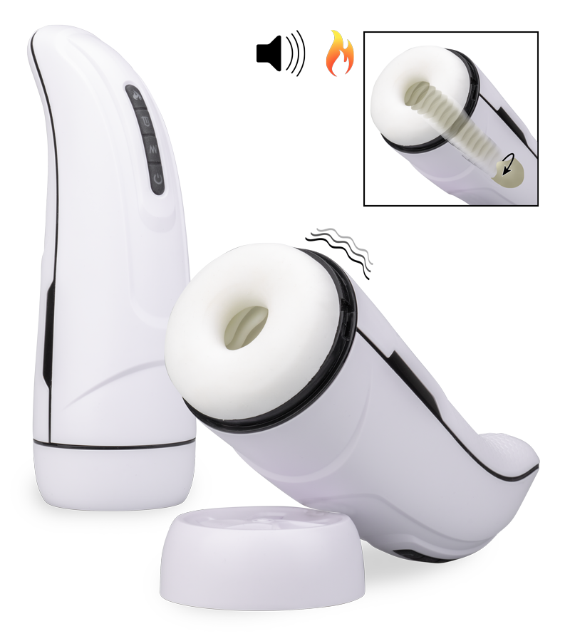 Asher vibrating and warming masturbator with licking feature