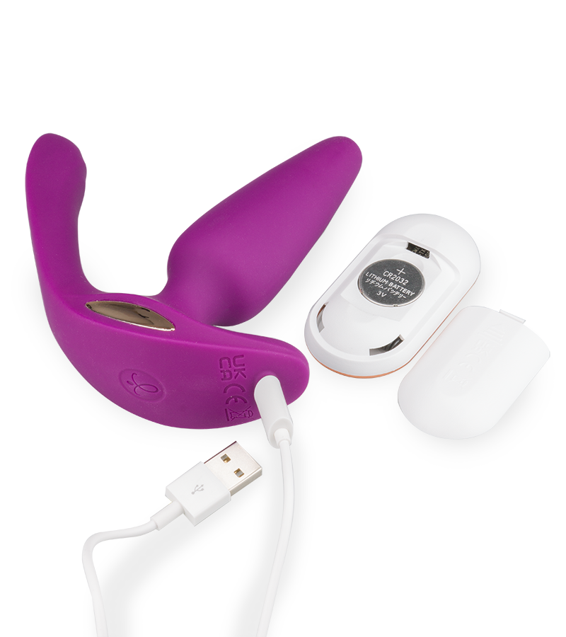 Athena butt plug with testicle or clit stimulator