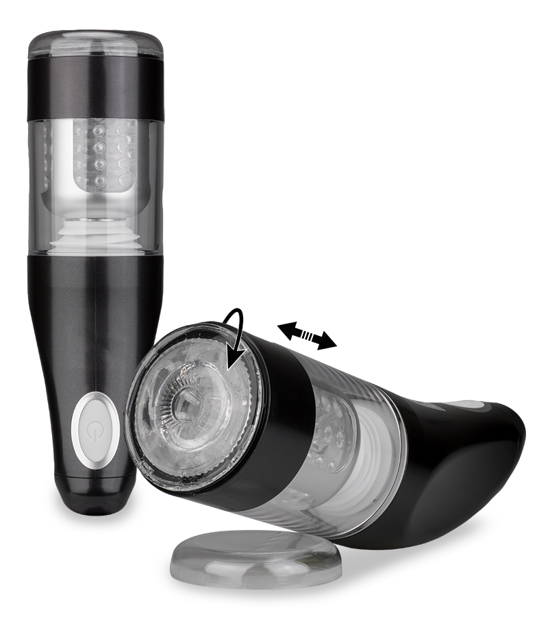 Automatic rotating and thrusting masturbator