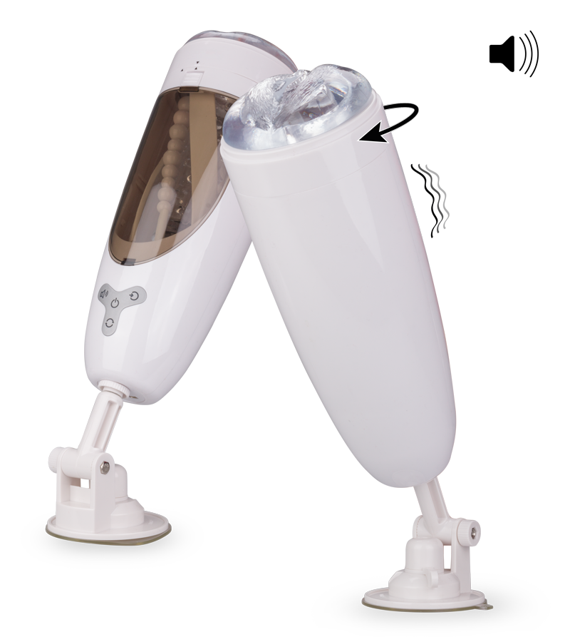 Automatic vibrating and rotating pussy masturbator