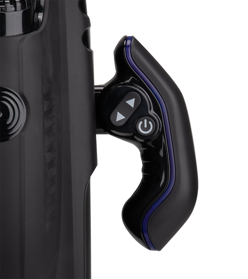 Awesome thrusting and sucking masturbator with handles